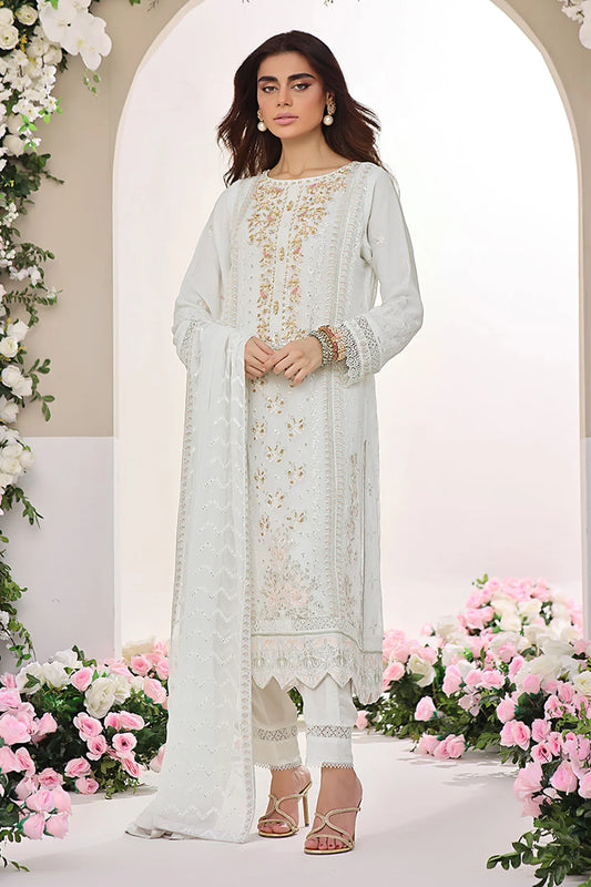 Asiyah-E-Bahar Light Mint Embroidery Laced Suit