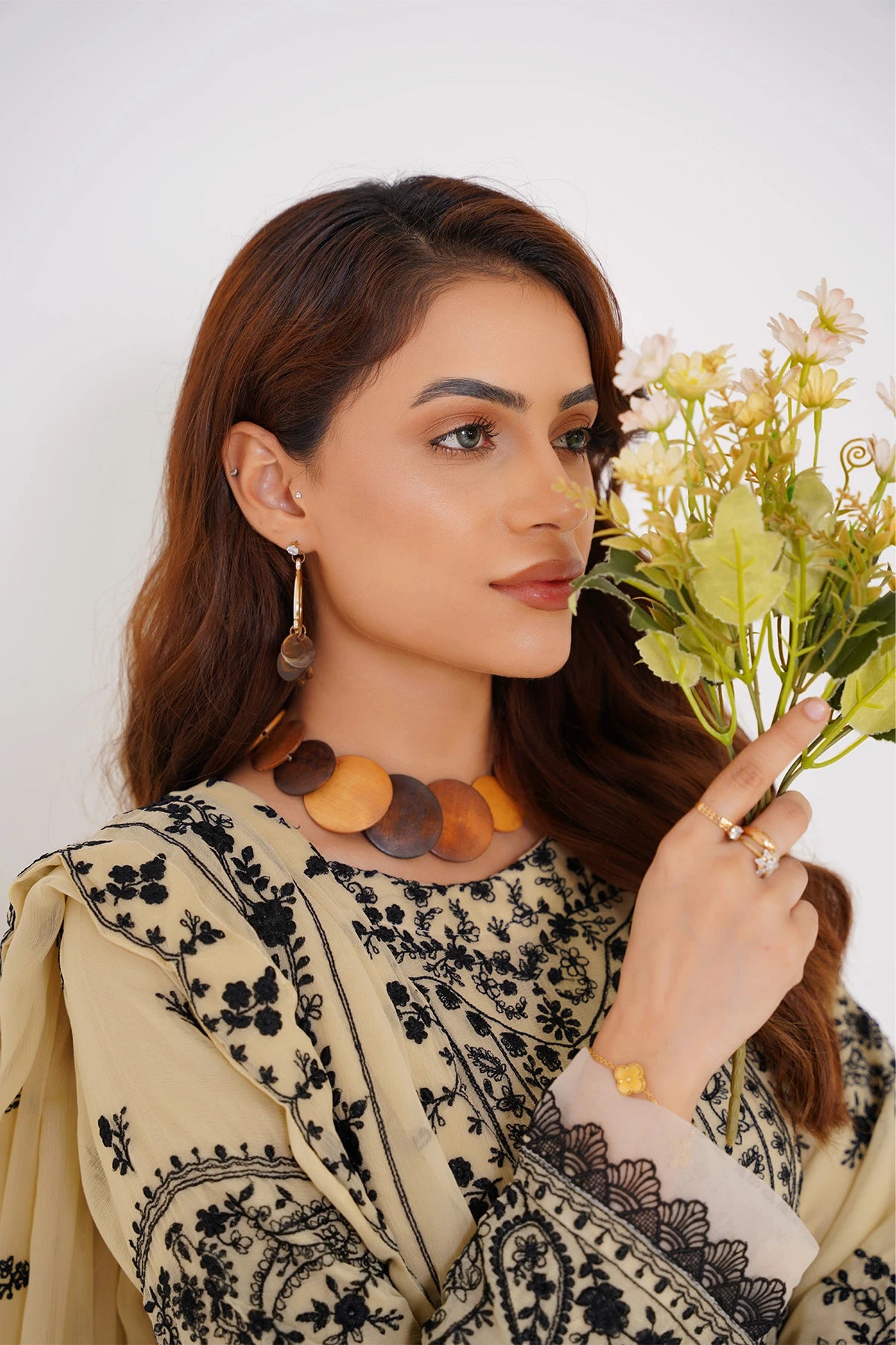 Khaki Chikankari Kashif Salwar Kameez Suit