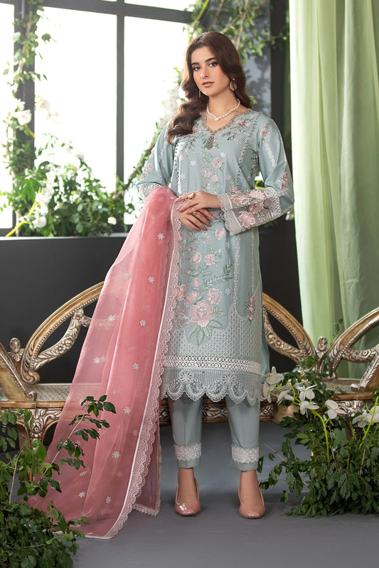Meadow Green Mehek Floral Embroidered Salwar Kameez Suit