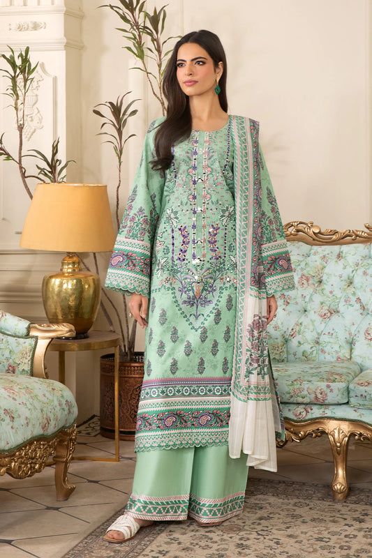 Pastel Green Mehek Mirror Embroidery Palazzo Suit