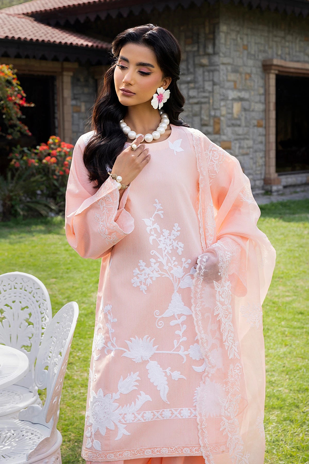 Dreamy Peach Mehek Farshi Shalwar Suit