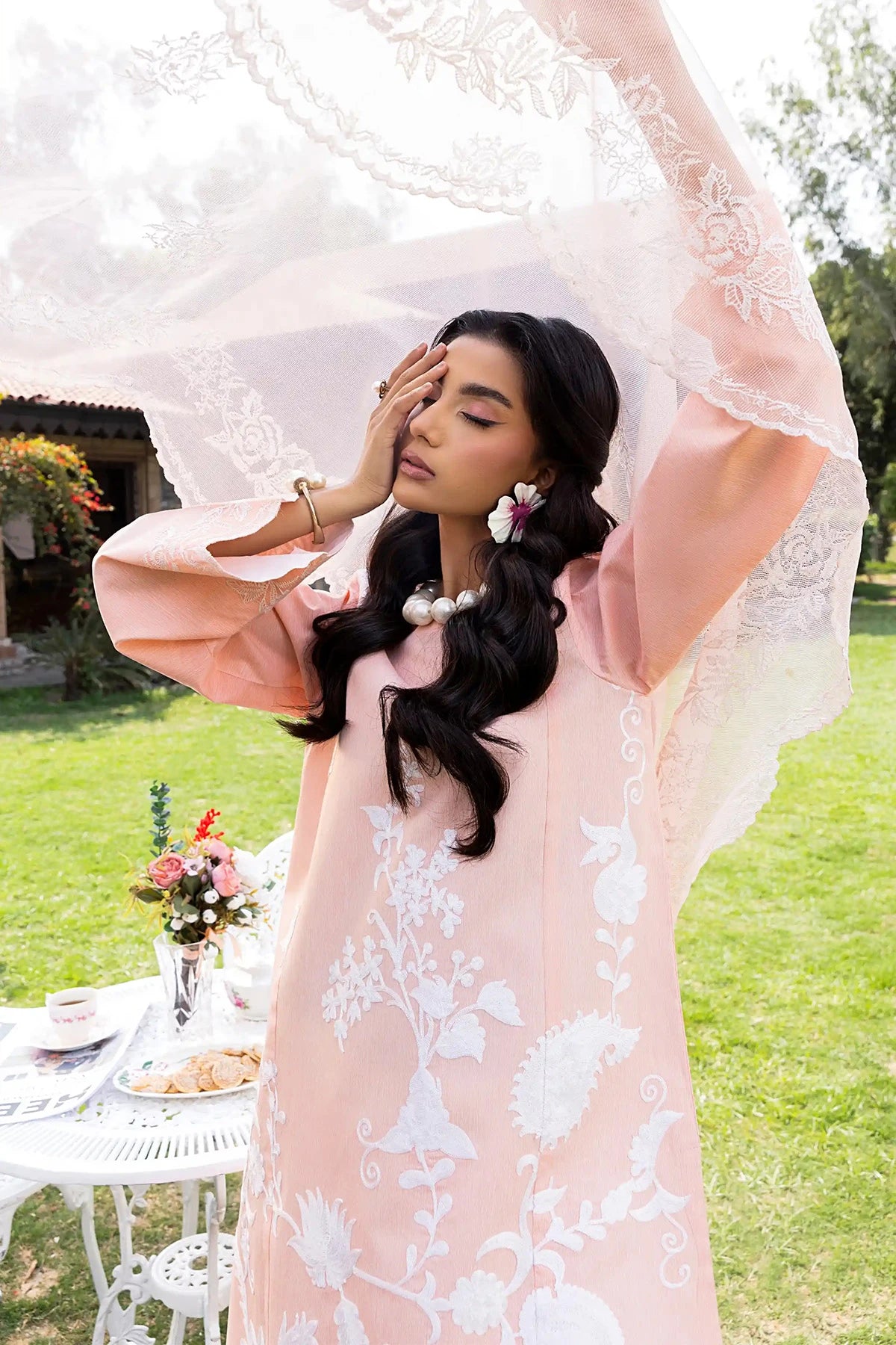 Dreamy Peach Mehek Farshi Shalwar Suit