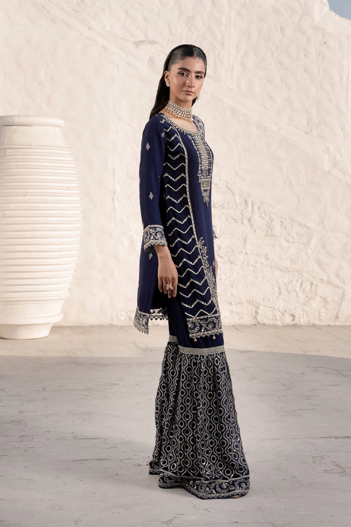 Elegant Embroidered Sharara Suit-Design 1