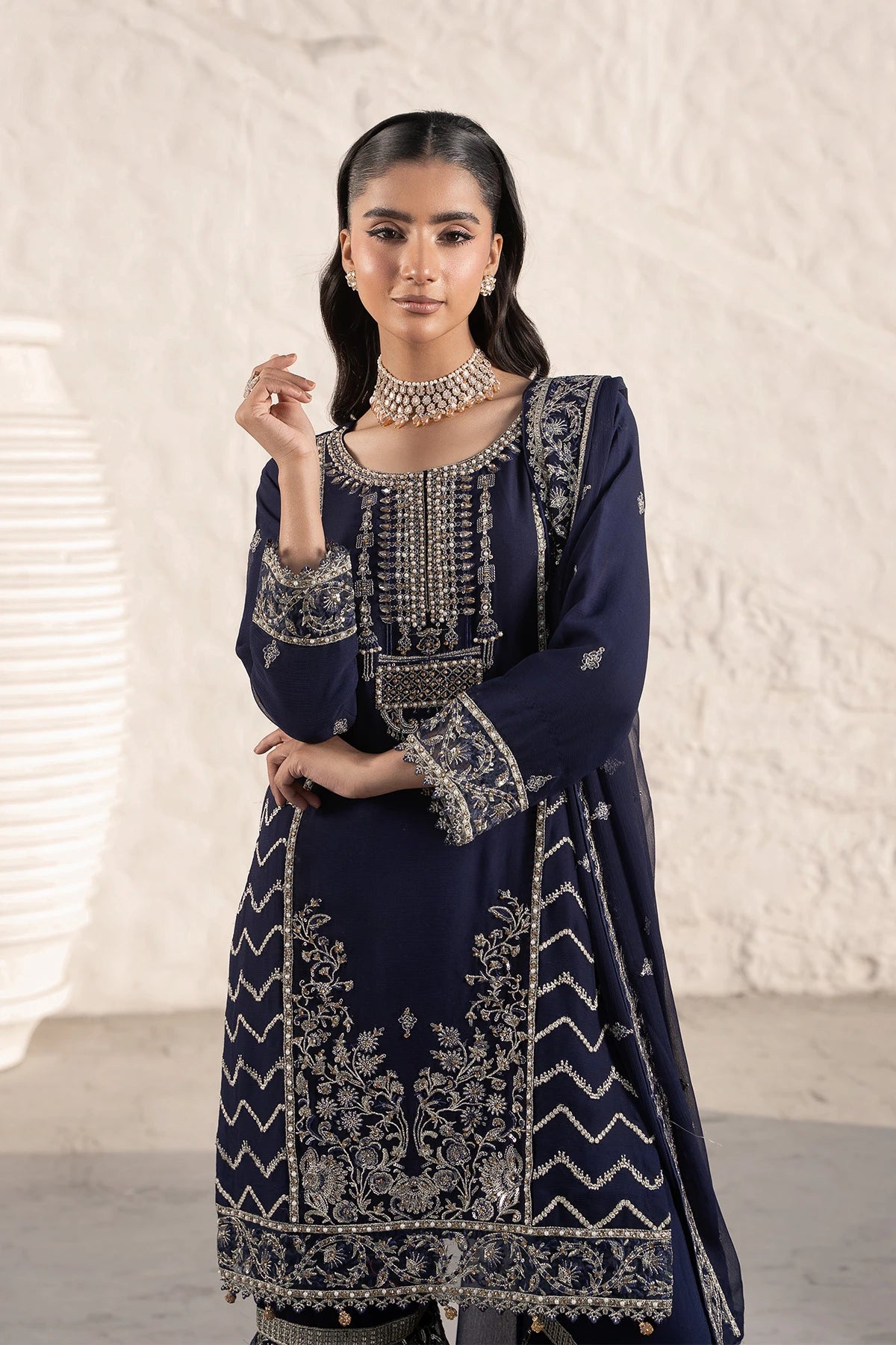 Elegant Embroidered Sharara Suit-Design 1