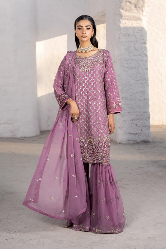 Dusty Pink Safa Mirror With Shimmering Sequin Work Sharara Suit-Design 4