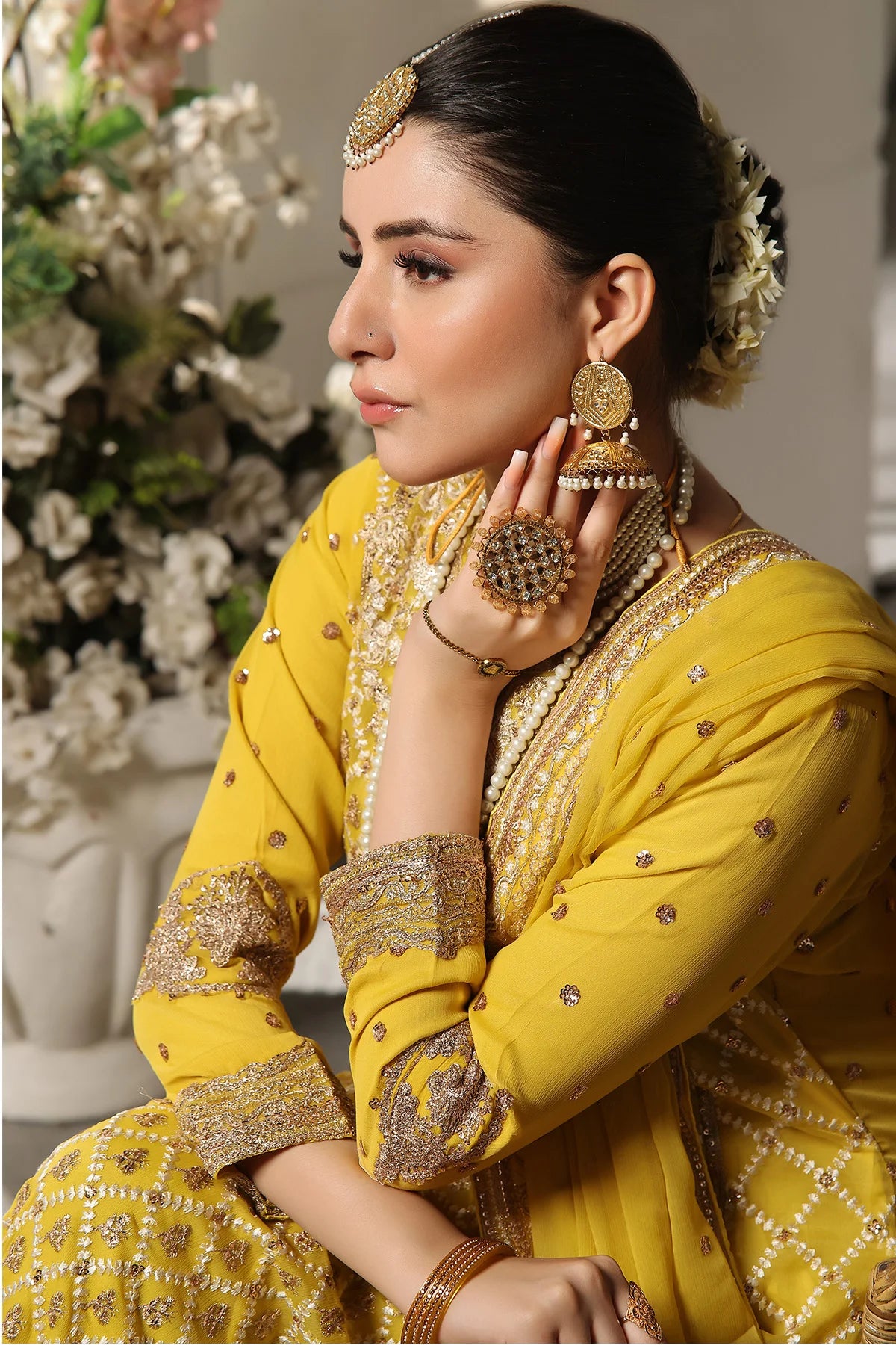 Haya Yellow A-Line Anarkali Suit