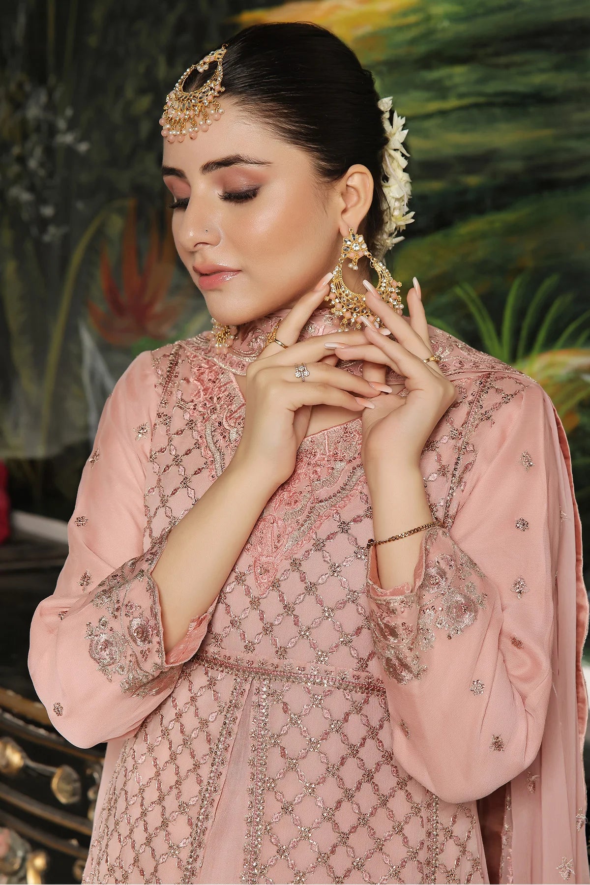 Haya Dusky Pink A-Line Anarkali Suit