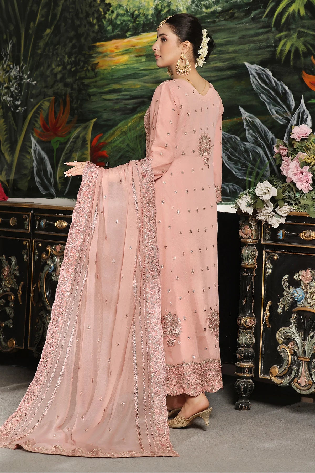 Haya Dusky Pink A-Line Anarkali Suit