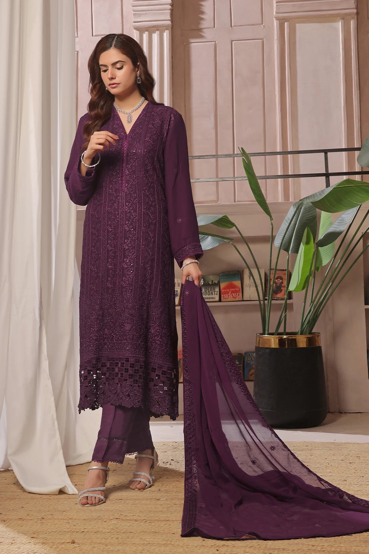 Haya Plum Salwar Kameez