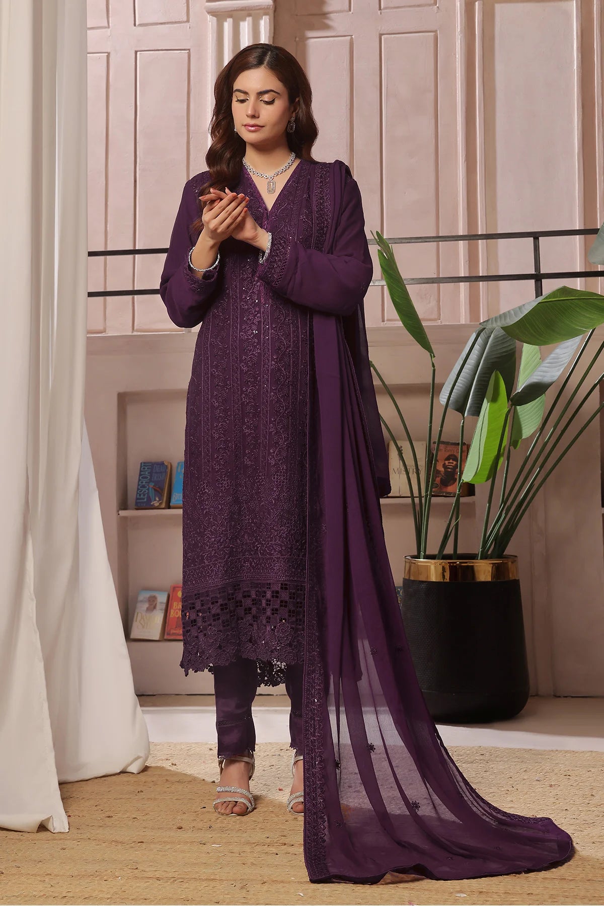 Haya Plum Salwar Kameez