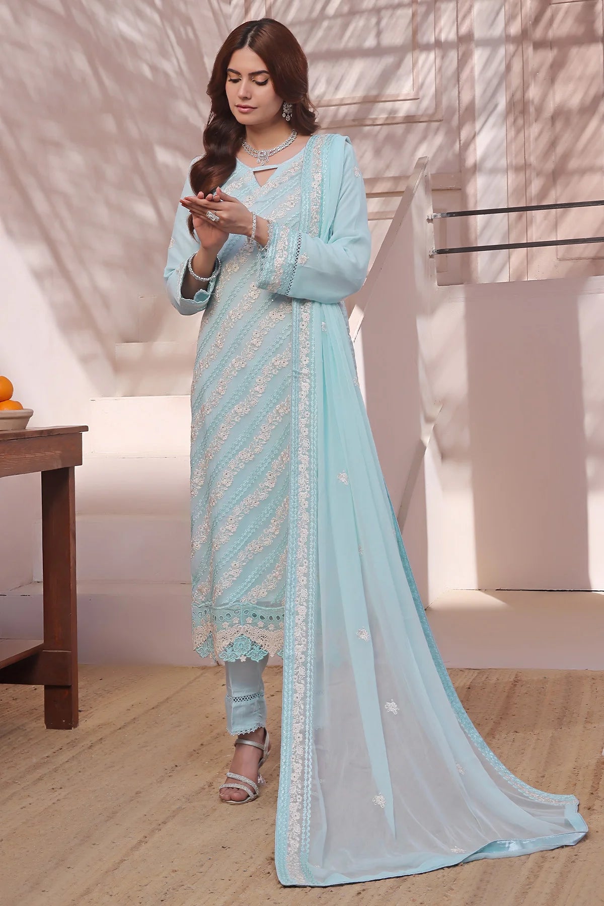 Haya Ice Blue Salwar Kameez