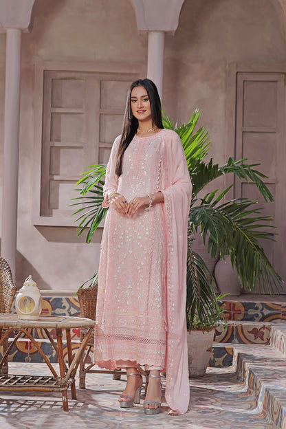 Alina Blush Pink Front Cut Anarkali Suit