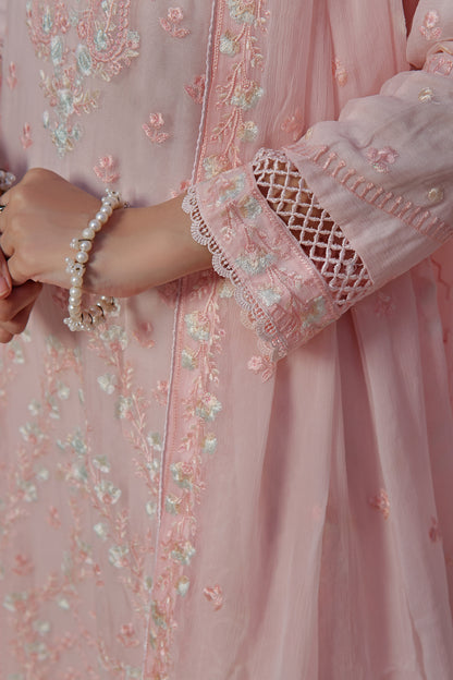 Alina Blush Pink Front Cut Anarkali Suit
