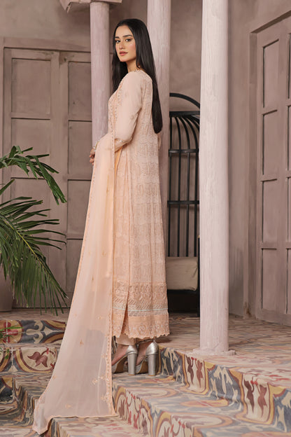 Alina Light Peach Embroidered Anakarli Suit