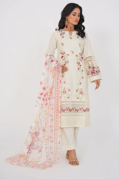Cream Laiba Cotton Blossom Suit