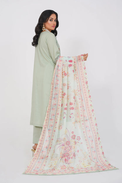 Sage Green Laiba Cotton Blossom Suit