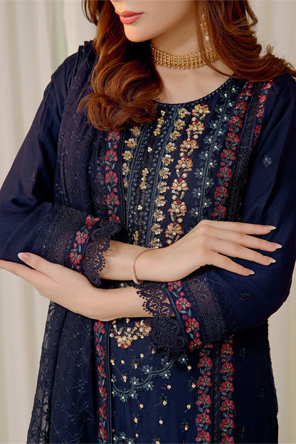Saira Navy Blue Heavy Handwork Chiffon Suit