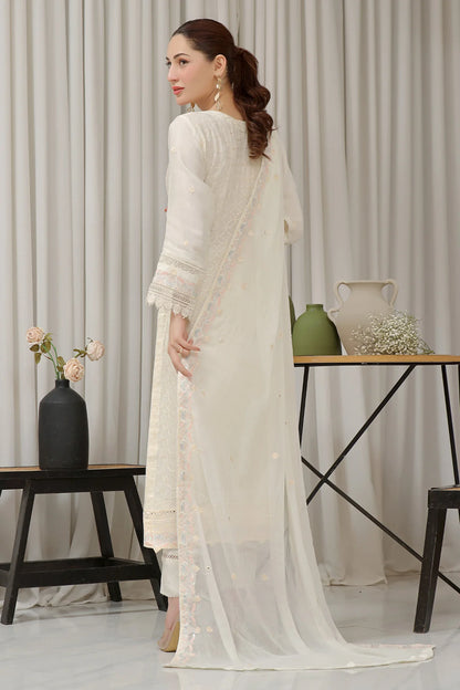 Off White Saira Heavy Handwork Chiffon Salwar Kameez