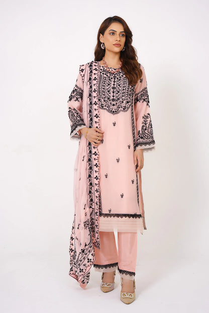 Peach Chikankari Kashif Salwar Kameez Suit