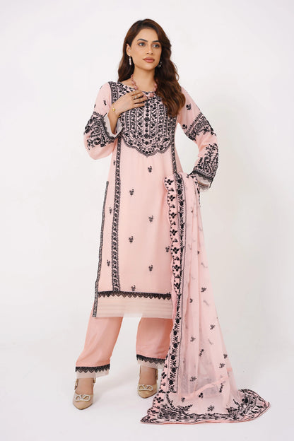Peach Chikankari Kashif Salwar Kameez Suit