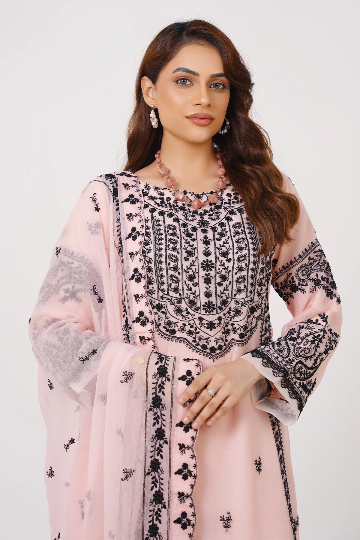 Peach Chikankari Kashif Salwar Kameez Suit