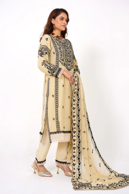 Khaki Chikankari Kashif Salwar Kameez Suit