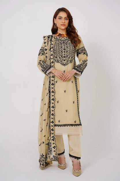 Khaki Chikankari Kashif Salwar Kameez Suit