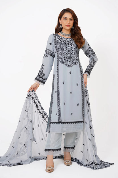 Grey Chikankari Kashif Salwar Kameez Suit