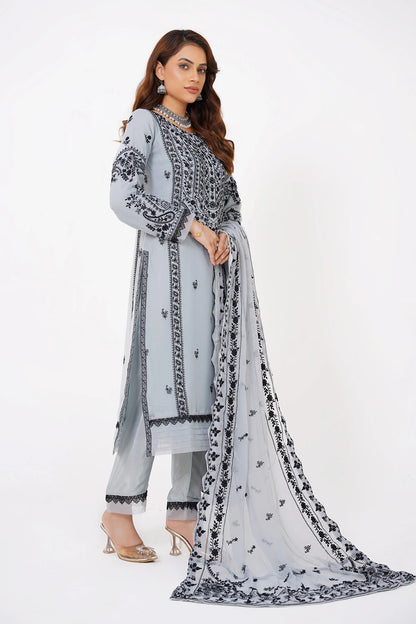 Grey Chikankari Kashif Salwar Kameez Suit