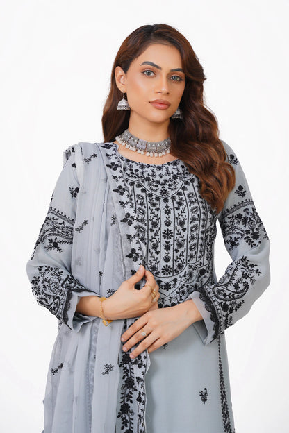 Grey Chikankari Kashif Salwar Kameez Suit