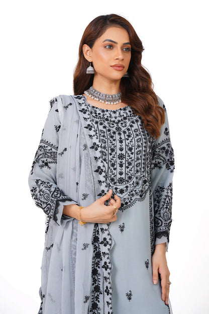 Grey Chikankari Kashif Salwar Kameez Suit