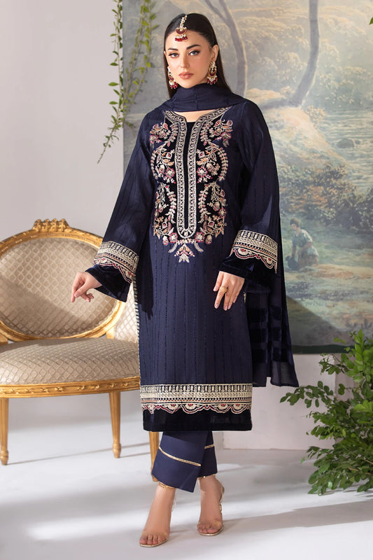 Luxe Navy Blue Embroidered Salwar Kameez