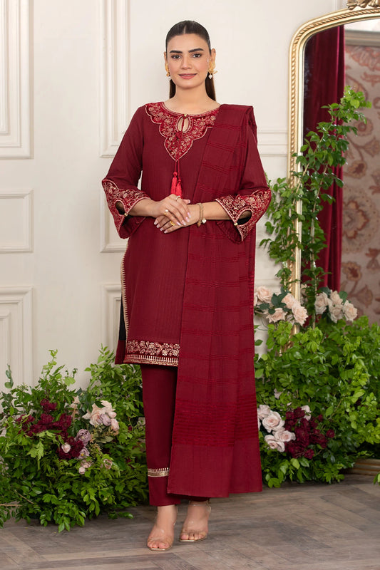 Regal Red Pashmina Velvet Co-ord Set