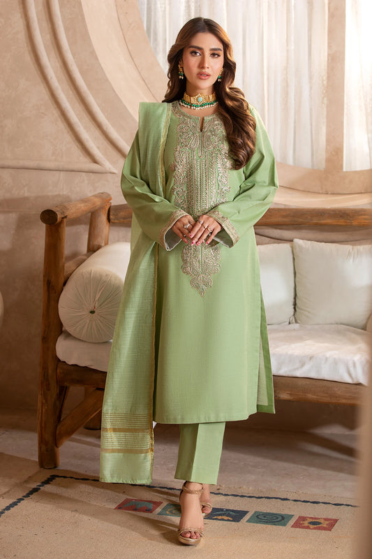 Regal Green Khaddar Sequin Suit