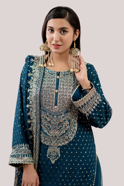 Zeenat Collection Design 3 – Teal Embellished Gharara Suit