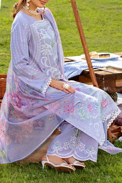 Lilac Mehek Lacework Embroidered Palazzo Kameez Suit