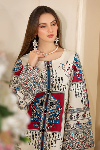 Moroccan White Mehek Mirrorwork Embroidered Palazzo Kameez Suit
