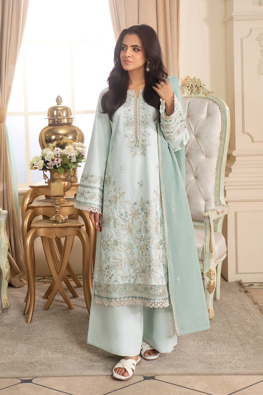 Panache Blue Mehek Printed Palazzo Kameez Suit