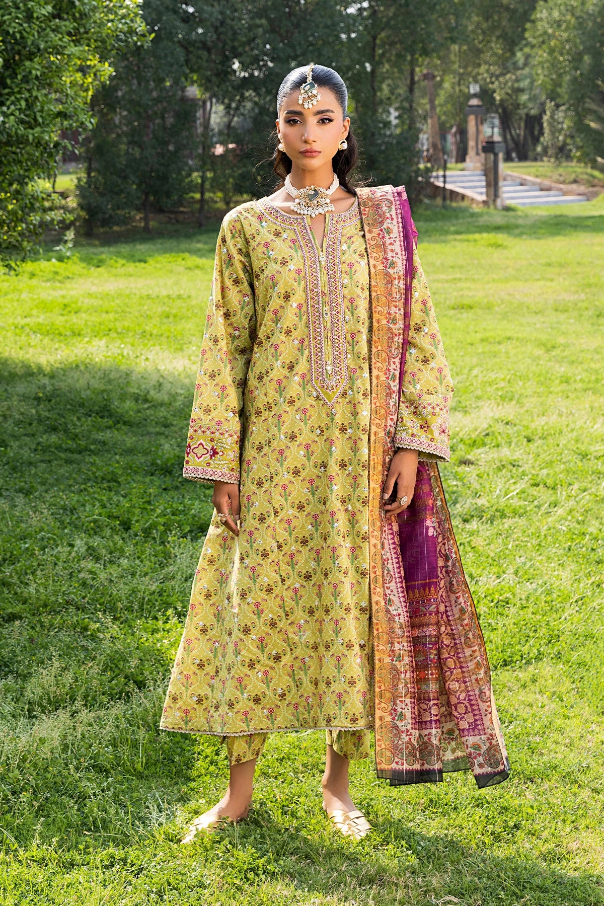 Mehek Lime Green Frock Suit