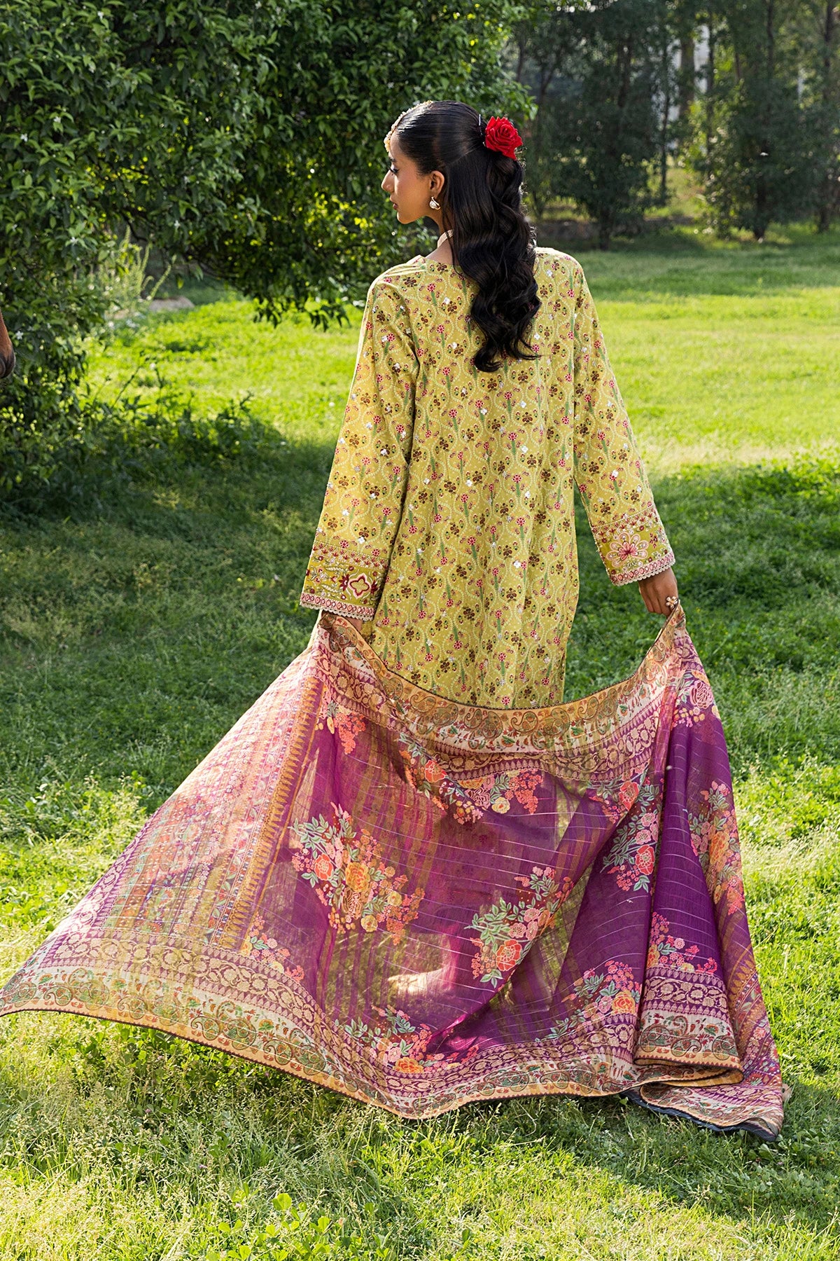 Mehek Lime Green Frock Suit