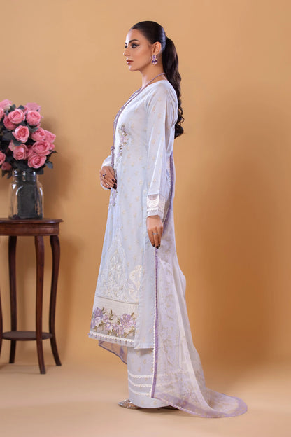 Light Blue Mehek Embroidered Palazzo Kameez Suit
