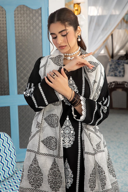 Nior Black Mehek Trouser Kameez Suit