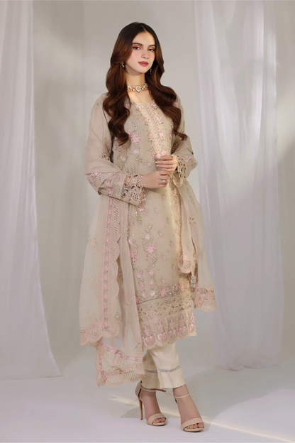 Ivory Embellished Organza Suit | Mahnur Collection | Doli London Bridal Wear