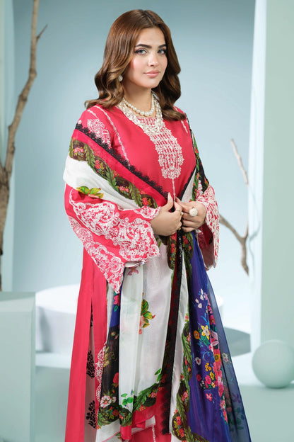 Coral Pink Embroidered Kurta Set | Ready to Wear | Doli London