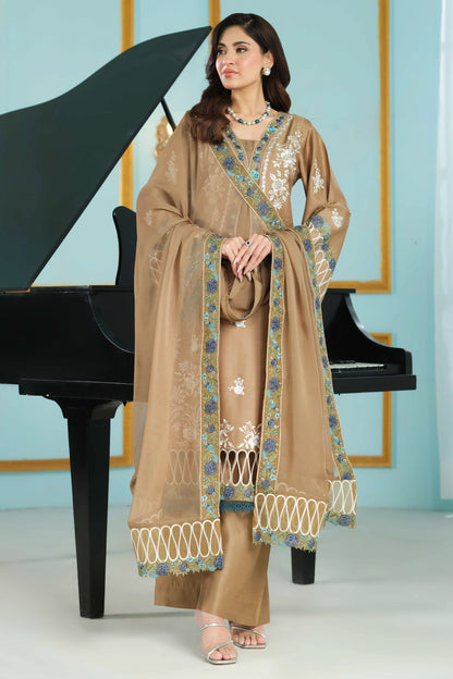 Beige Embroidered Kurta Set | Ready to Wear | Doli London