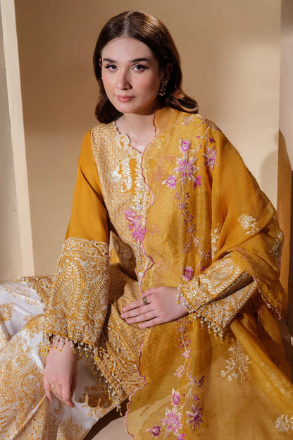 Mustard Yellow Embroidered Kurta Set | Ready to Wear | Doli London