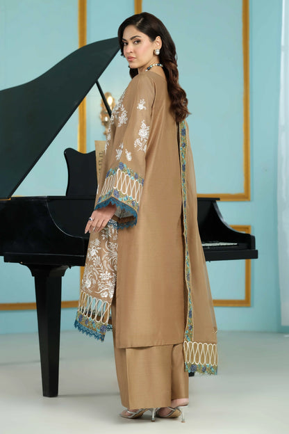 Beige Embroidered Kurta Set | Ready to Wear | Doli London