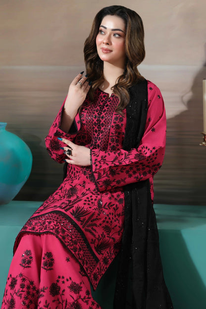 Hot Pink Printed Kurta Set | Ready to Wear | Doli London
