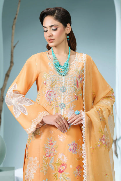 Peach Embroidered Kurta Set | Ready to Wear | Doli London