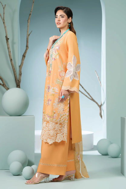 Peach Embroidered Kurta Set | Ready to Wear | Doli London